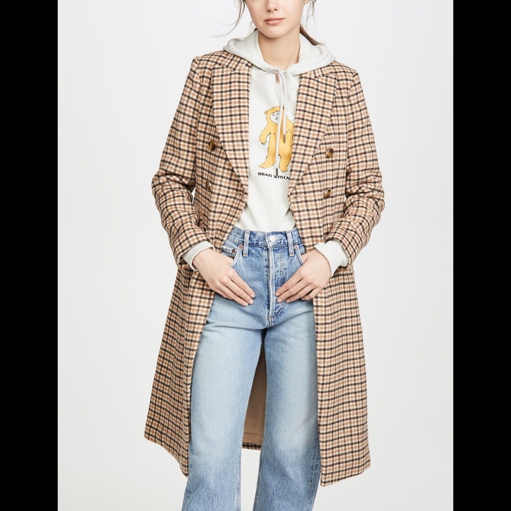 Club Monaco Jemma Coat Plaid size XS